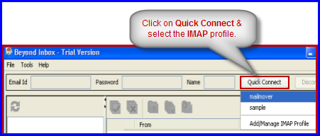 connect with IMAP account to restore email