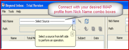 connect imap profile to copy move email