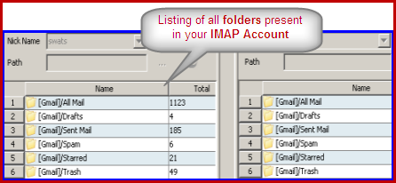 copy move email from folders in imap account