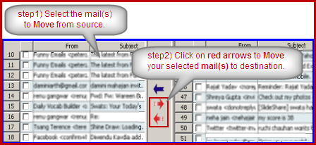 move selected email in imap account