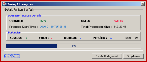 status of moved email in imap account