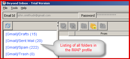restore IMAP messages in selected folder