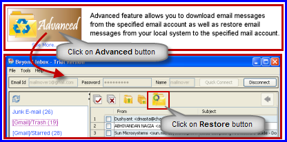 restore from advanced panel