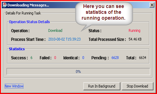 Statistics of running operation in Beyond Inbox